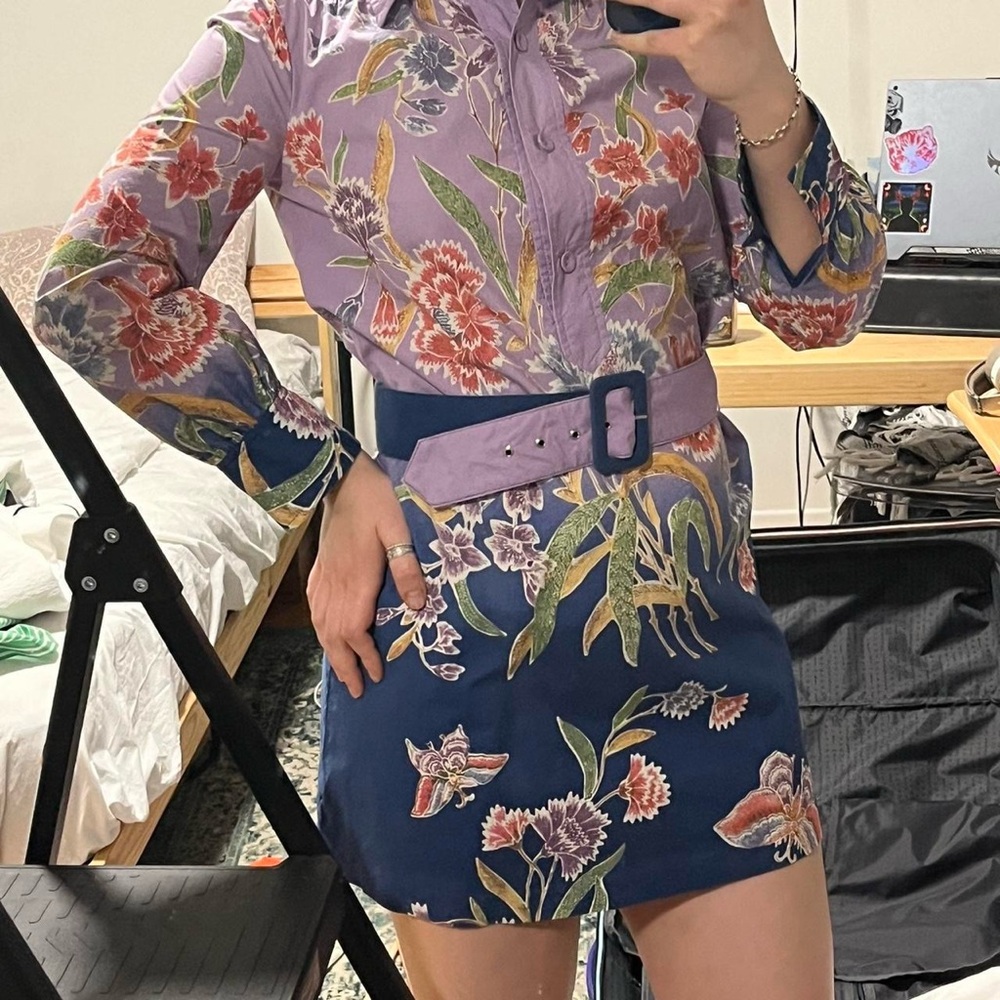 Floral Purple and Blue Dress
